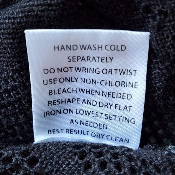 Longline Kimono Style Sleeve Open Cardigan Open Weave Black Size S - Picture 12 of 16